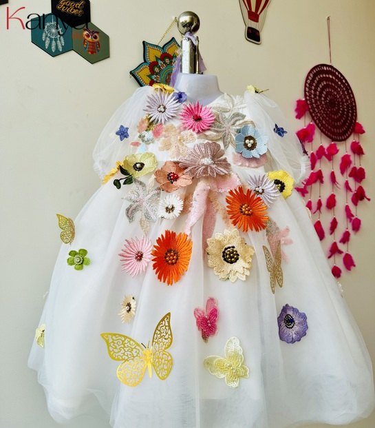 Butterfly theme: White Floral Dress